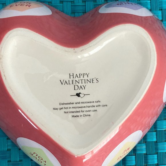 Heart Shaped Nesting Bowls 3 Pc Set Ceramic Purple Pink Green - Picture 11 of 14